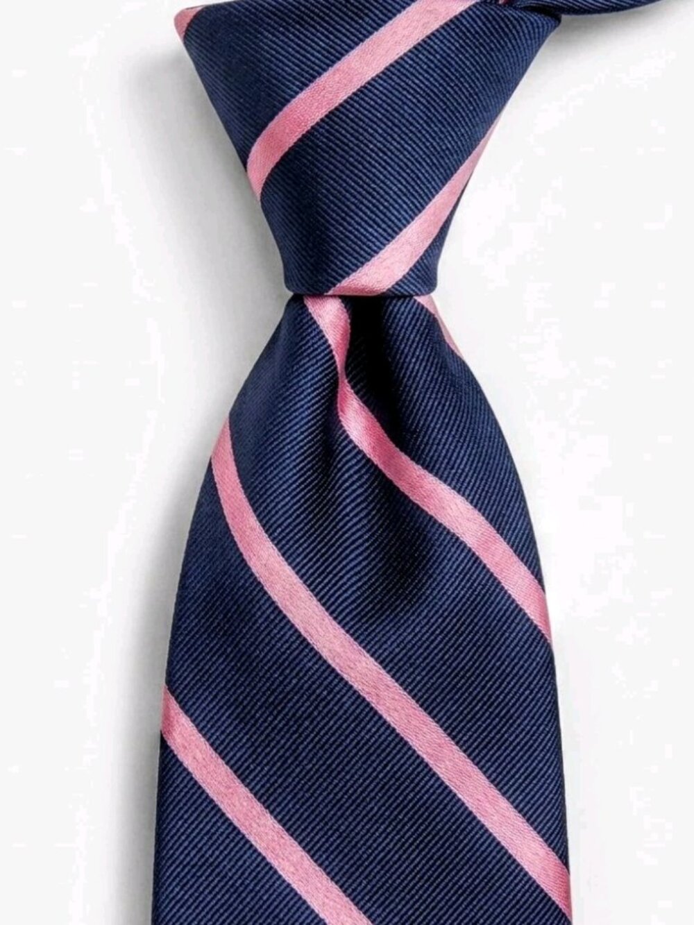 BROOKS BROTHERS Navy Pink Diagonal Rep Stripe Silk Tie Corporate Business USA